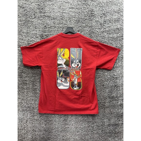 Vintage Bugs Bunny Ice History Double‎ Sided Red TShirt L-XL Mens - Picture 2 of 9